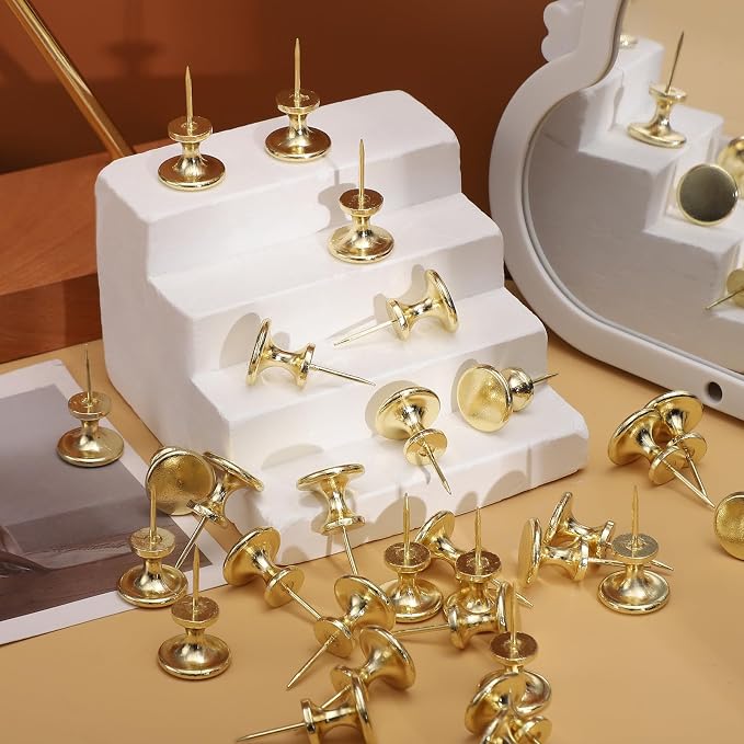 30 Count Jumbo Metal Push Pins 1.14 Inch Gold Giant Thumb Tacks - Image 5
