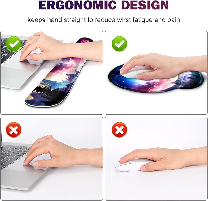 Gaming Mouse Pad, Large Desk Mat, Cute Desk Pad Protector, 4in1 XXL Mousepad + - Image 3