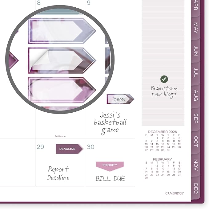 Mead Cambridge 2027 Planner, Weekly & Monthly, 8.5" x 11", Blush Blossom - Image 6