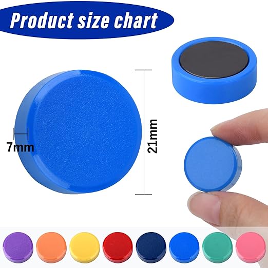 40 Pack Small Fridge Magnets,20MM Colorful Round Magnets for Whiteboard, 8 Colors Refrigerator Magnet,Small Cute Magnet for Decorative Locker Kitchen Office-DeskLoop Office