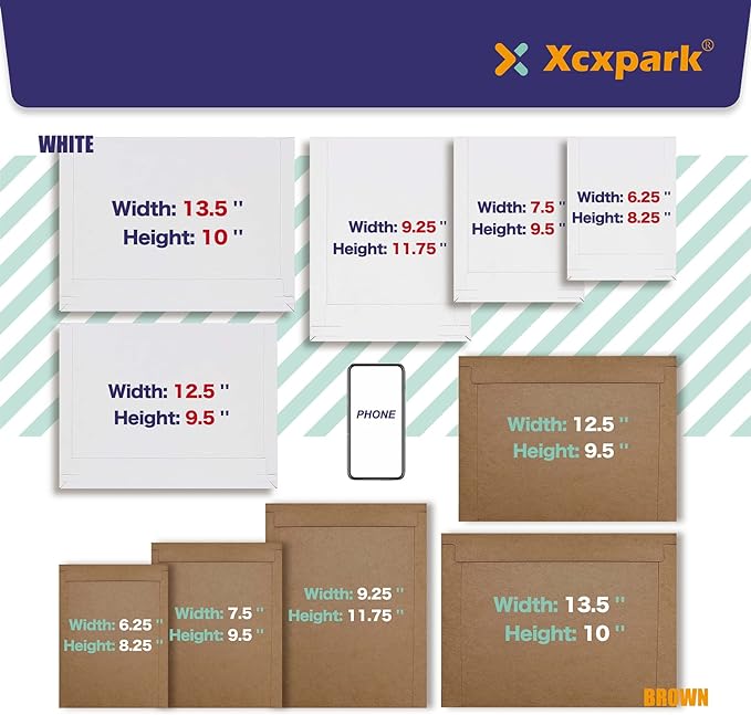 Xxcxpark 25 Pack Rigid Mailers 9.25 x 11.75 inches, Self Seal Photo Document - Image 3