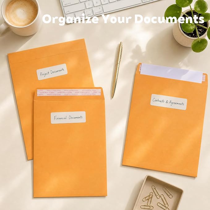 25 Pack Envelopes 9x12, 28LB Kraft Paper Large Document Catalog Envelopes - Image 2