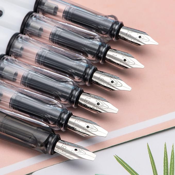 Lanxivi Calligraphy Fountain Pen Set, 6 Assorted Tip Sizes and Color for Art Drawing and Writing Signature-DeskLoop Office