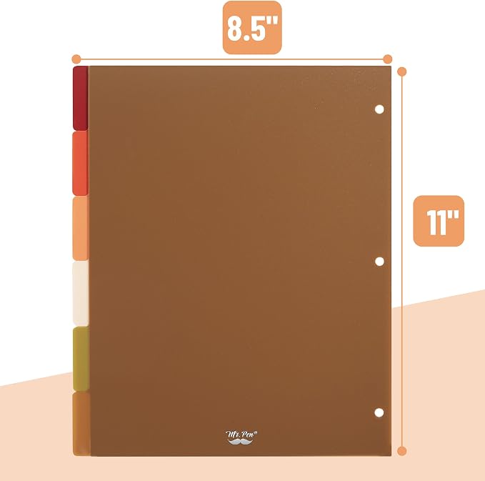 Mr. Pen- Dividers for 3 Ring Binder, 2 Sets, 6 Pack/Set, Binder Dividers - Image 3