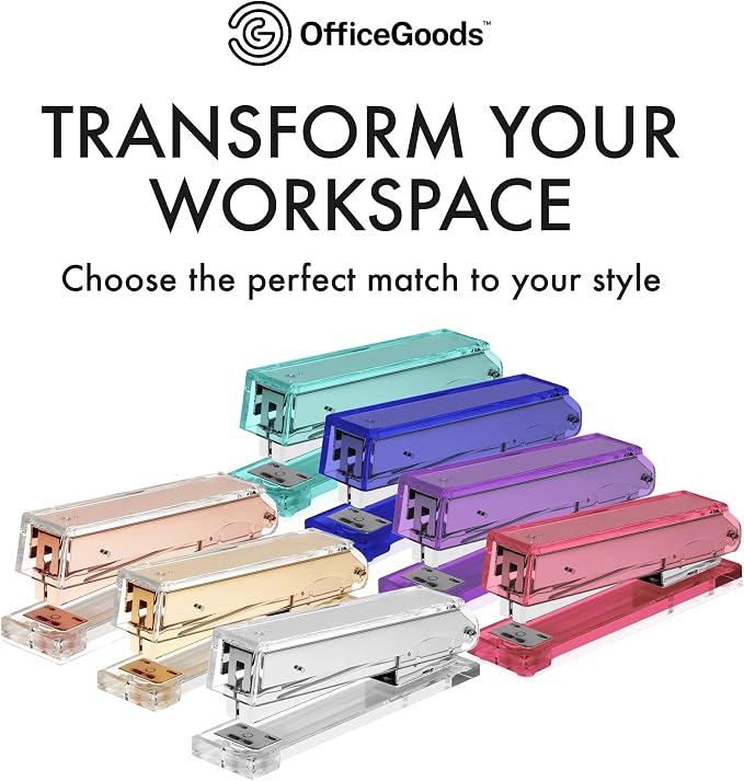 OfficeGoods Acrylic Stapler – Aesthetic & Durable Silver Desk Staple - Image 6