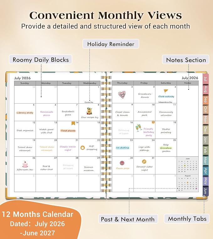 Academic Planner 2026-2027, Hardcover Weekly and Monthly Calendar Planner from - Image 2