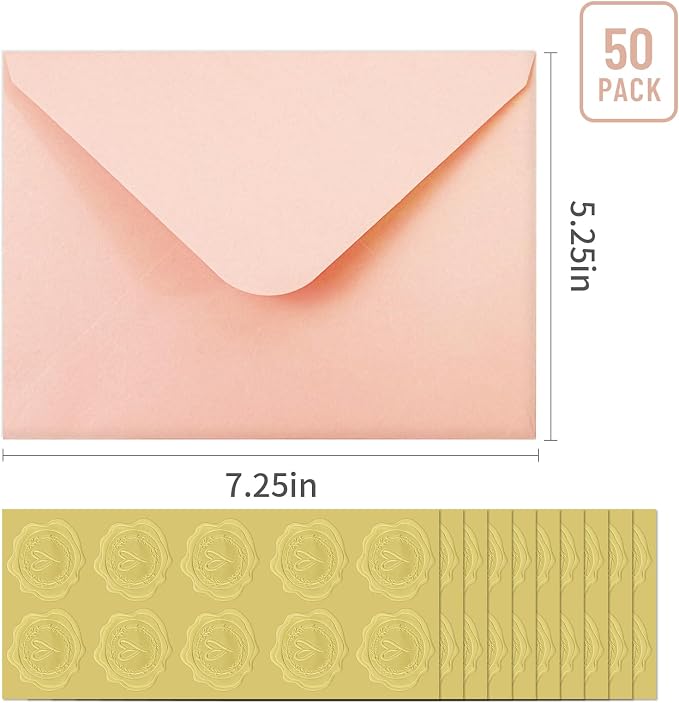 50 PCS Pink Colorful A7 Envelopes - Image 2