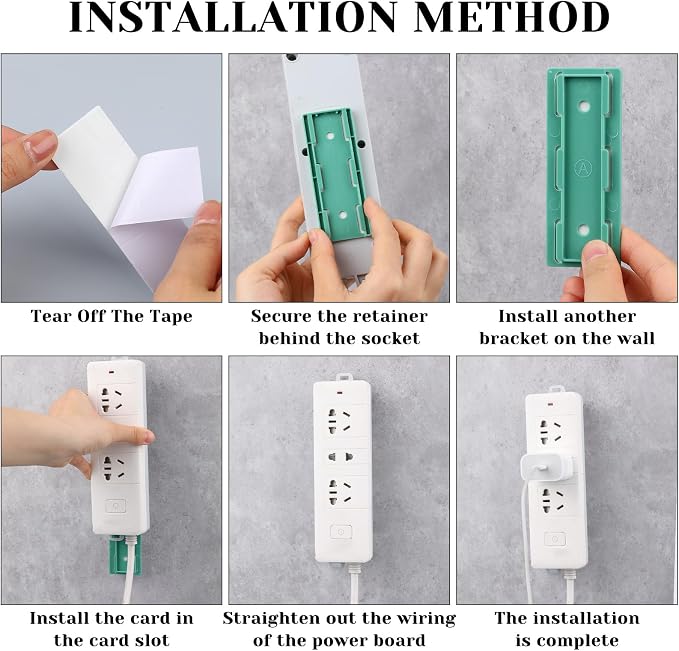 6 Pcs Power Strip Holder, Self-Adhesive Socket Holder - Image 6