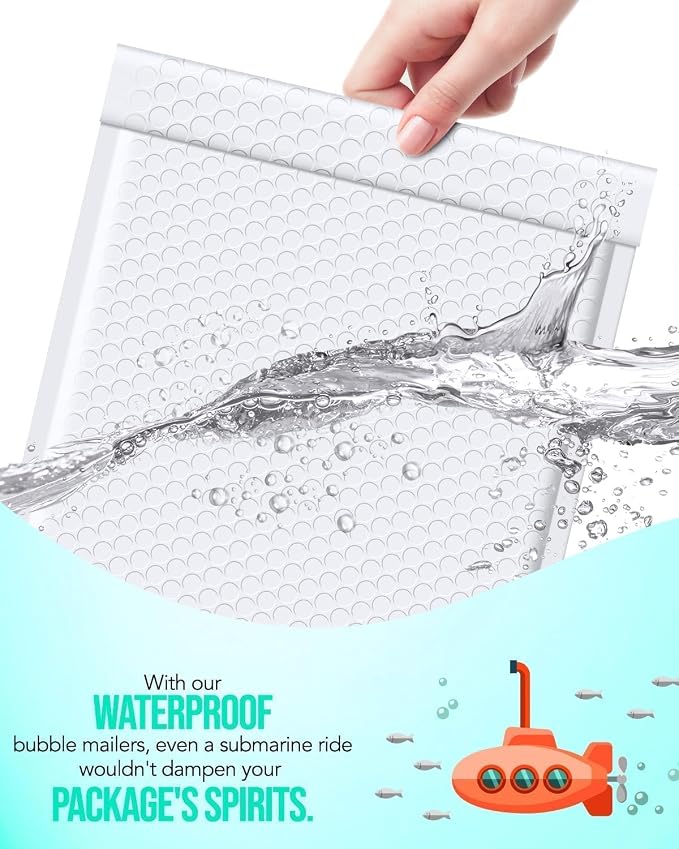 GSSUSA White Bubble Mailers 10x13 Padded Envelopes 500 Pack Self-Seal Packaging - Image 4