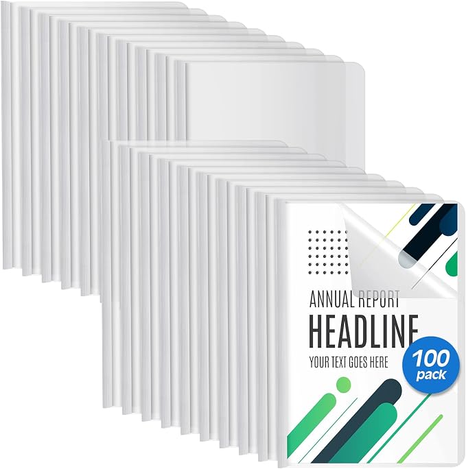 BBTO 100 Pcs Clear Report Covers by BBTO