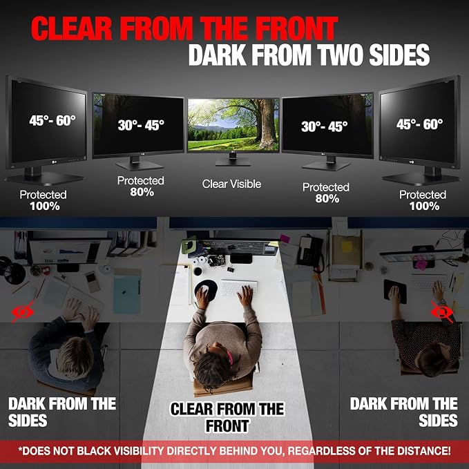 Computer Privacy Screen Filter for 24 Inch 16:9 Widescreen Monitor, - Image 3