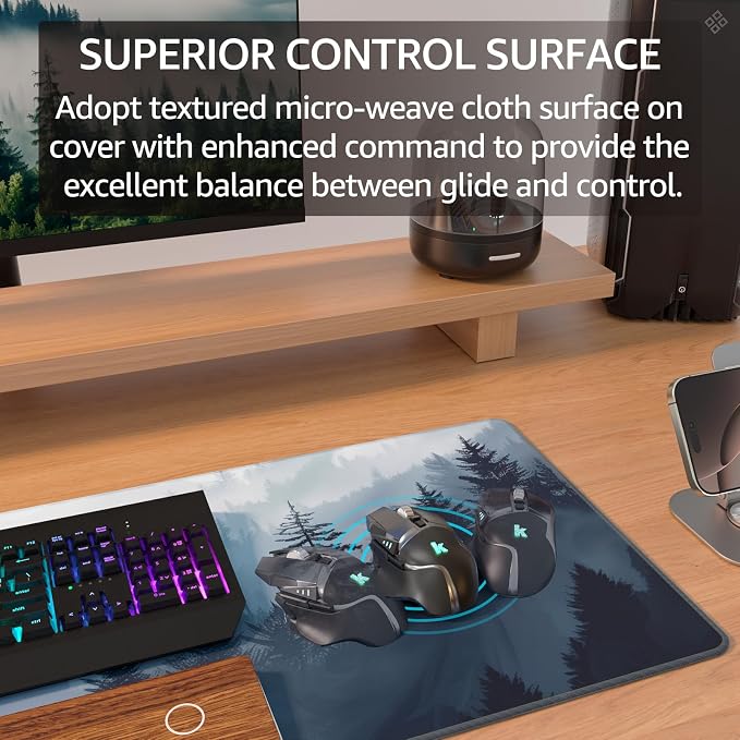 KTRIO Large Gaming Mouse Pad, Desk Mat, 31.5 x 11.8 in, Cloud Forest, XL | - Image 2