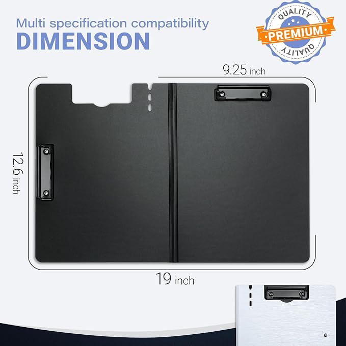 Clipboard Folder, with Dual Metal Clips, Embossed-Texture, Folding 360° Rotating - Image 7