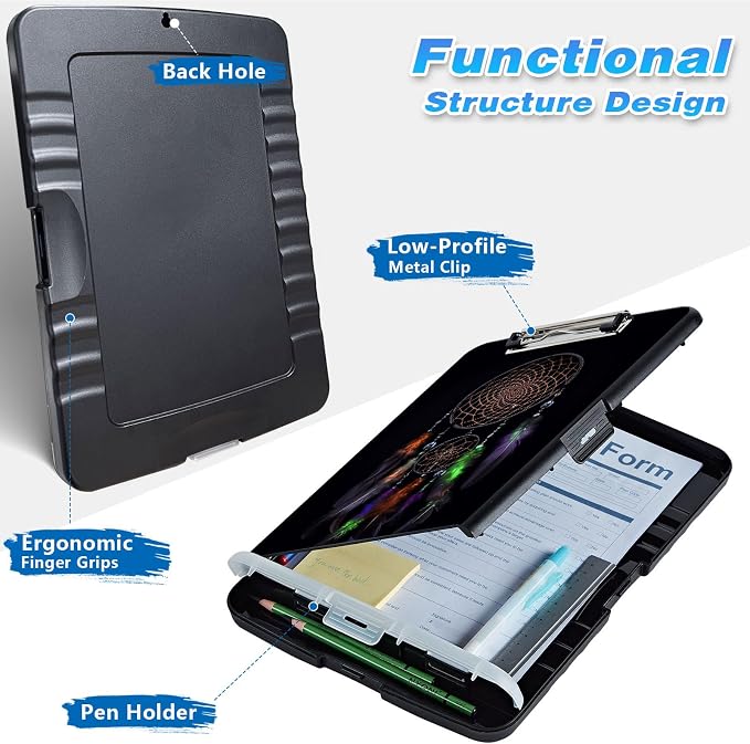 Clipboard with Storage, High Capacity Dreamcatcher 02 Storage Clipboard 9.5x14 - Image 2
