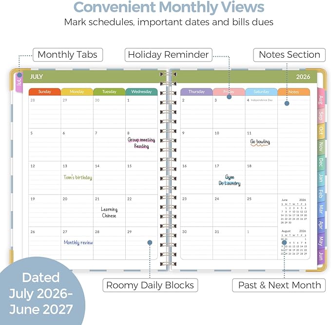 SKYDUE Teacher Planner 2026-2027 Academic Year, 8.5" x 11" Deluxe Teacher - Image 4