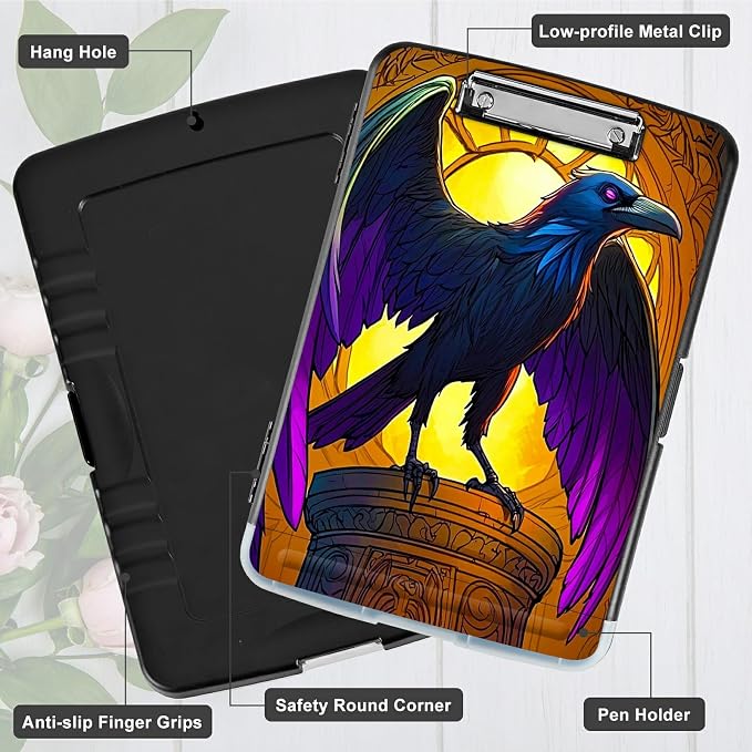 Eagle with Purple Wings A4 Clipboard with Storage Pen Holder, Clipboards - Image 5