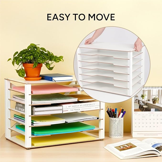 Yumkfoi Construction Paper Organizer 12" x 18", 6-Tiers Paper Organizer Storage - Image 5