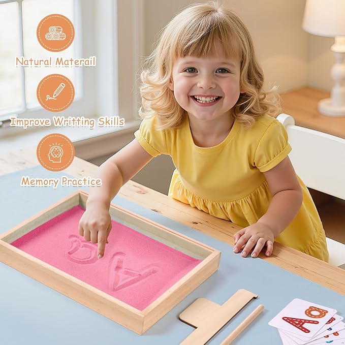 Montessori Sand Tray for Kids, Writing Play Sand Tray - Image 2