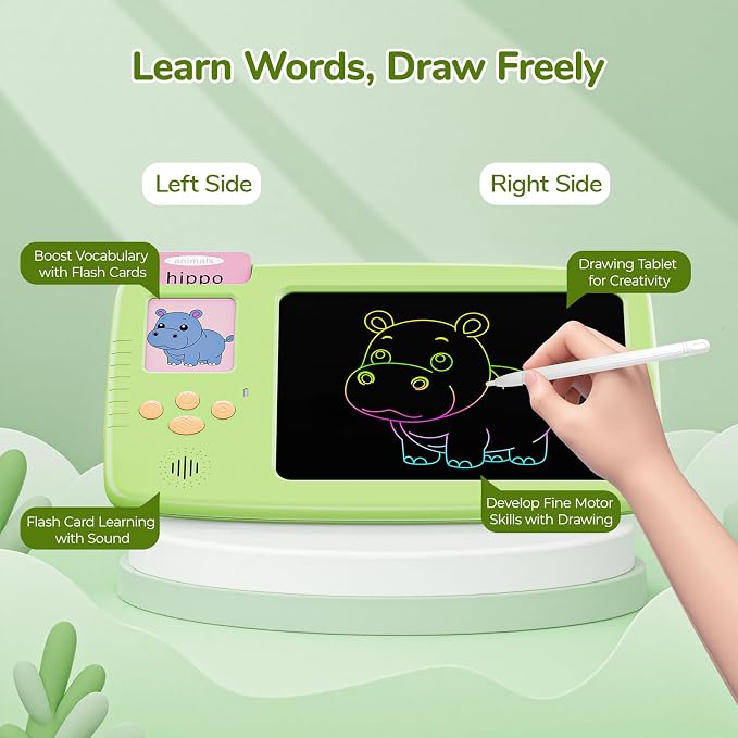 Talking Flash Cards for Toddlers: 2-in-1 LCD Writing Tablet - Image 4