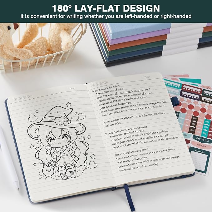 Hardcover Journal Notebook, 3 Pack 160 Pages Lined Journaling Notebooks - Image 4