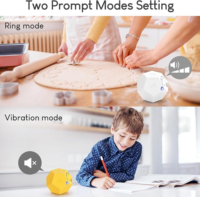 Pomodoro Timer - 11 Preset Productivity Timer, Ring/Vibrate Mode Cube - Image 2