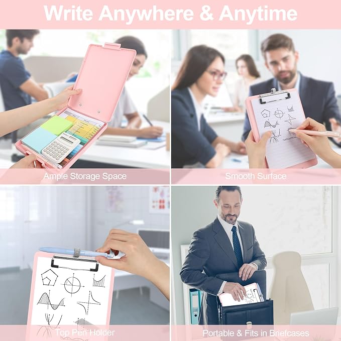 Meiikun Small Clipboard with Storage, A5 Clipboards with Pen Holder, Half - Image 6