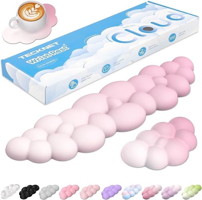 TECKNET Cloud Keyboard Wrist Rest Set, Cloud Wrist Rest by Tecknet