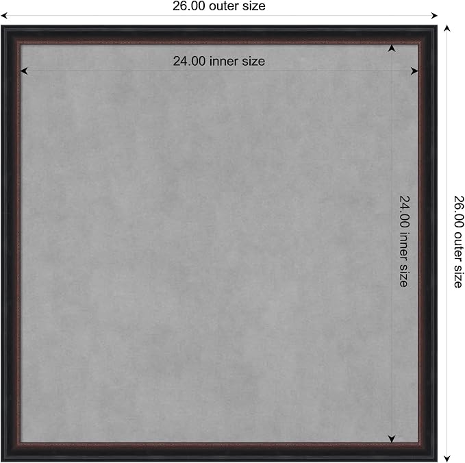 Amanti Art Black Framed Magnetic Board 26x26 Medium Vision Board - Image 4
