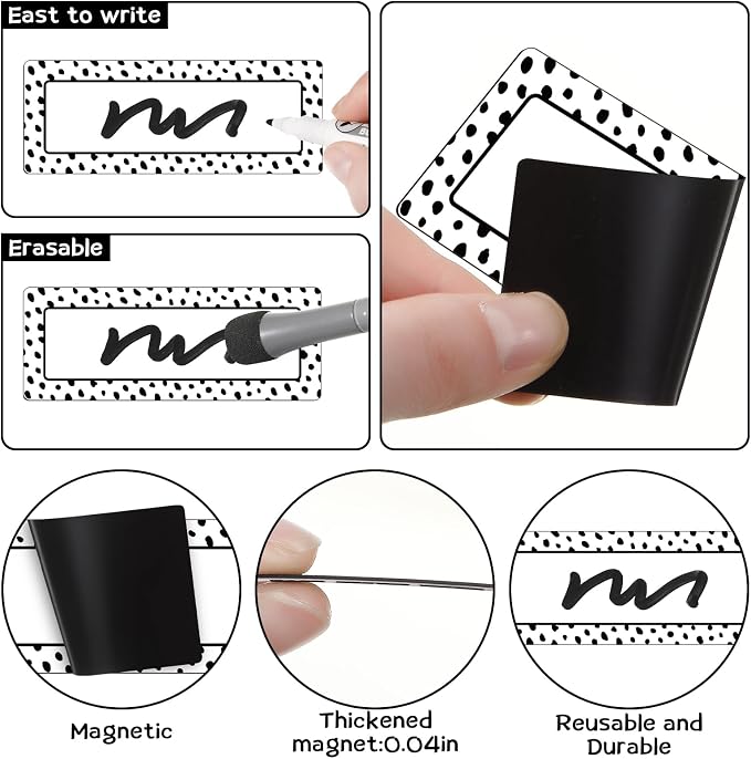 Eaasty 48 Pcs Dry Erase Magnetic Labels Reusable Magnetic Name Tag - Image 3
