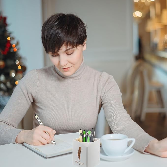 Zonon 38 Pieces Rubberized Ballpoint Pen with Stylus Tip Stylish Metal Pen Capacitive Styli with Soft Rubberized Grip, Black Ink for Most Devices(Charming Colors)-DeskLoop Office