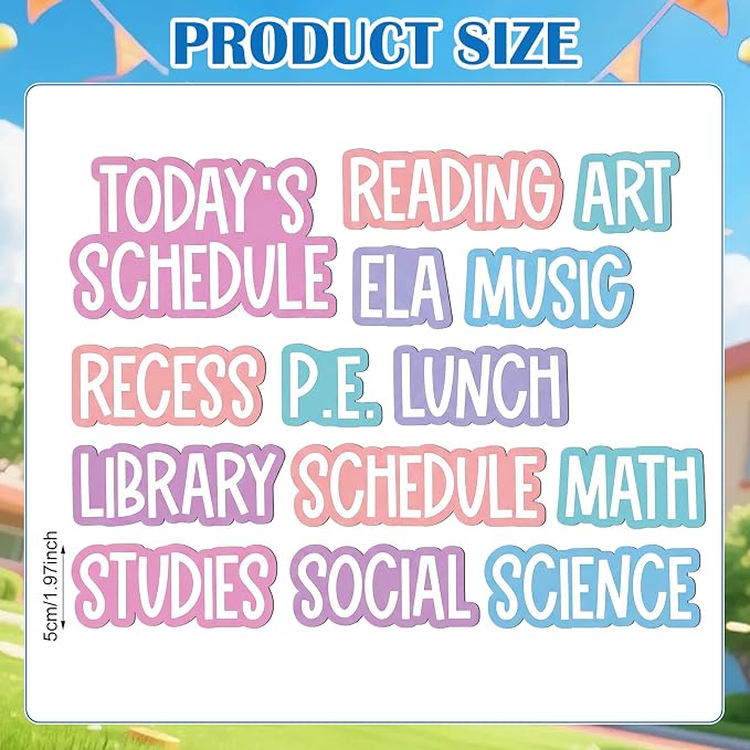 AmazingSpark 12 Pcs Class Subjects Magnets Pastel Classroom Daily Schedule - Image 3