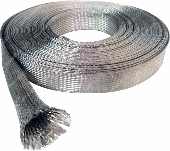 Electriduct 1/4" Tinned Copper Metal Braid Sleeving Flexible EMI RFI Shielding - Image 2