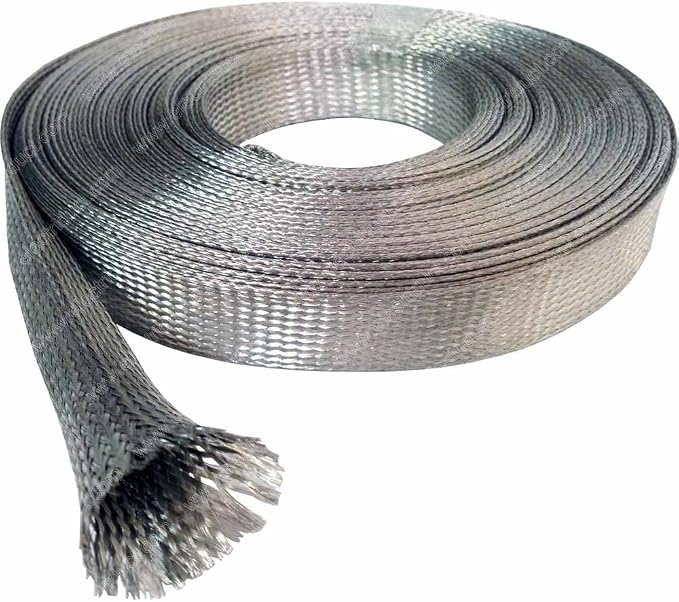 Electriduct 1/4" Tinned Copper Metal Braid Sleeving Flexible EMI RFI Shielding - Image 3