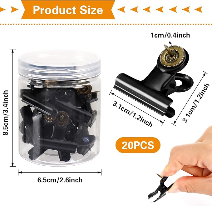 SANNIX 20 Pcs Metal Push Pin Clips 31mm - Image 2