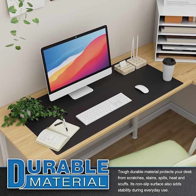 K KNODEL Large Office Leather Desk Mat, Mouse and Keyboard Pad, Computer and - Image 5