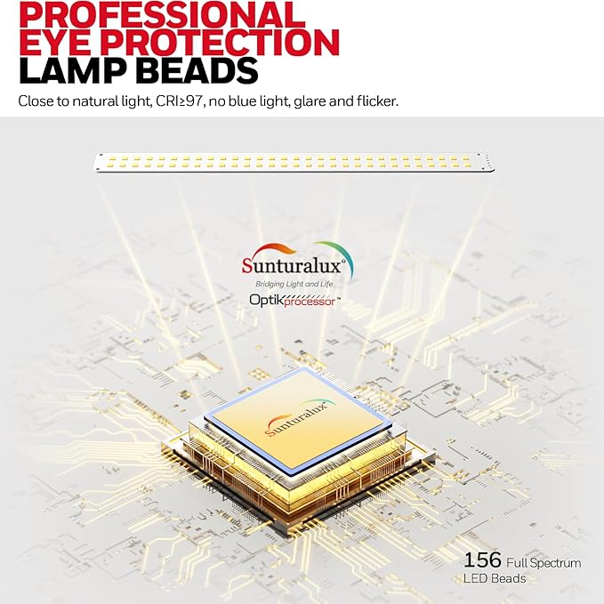 Honeywell LED Desk Lamp with Clamp - HJ1 Sunturalux Eye-Caring Clip on Lights for Home Office, 1200LM Clamp Lamp 4 Color Modes Stepless Dimming Task Desk Light for Working White-DeskLoop Office