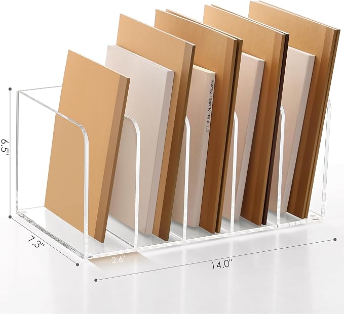 SANRUI Acrylic Magazine Holder Desk Organizer Workspace Sorters - Image 2