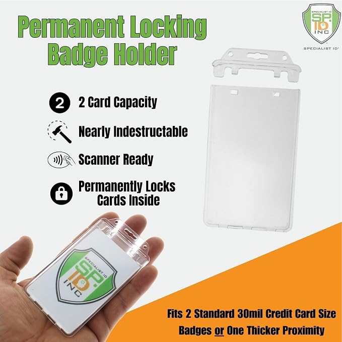 Permanent Locking Hard Plastic Badge Holder - Image 2