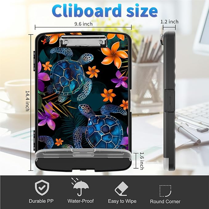 Clipboard with Storage, 8.5x11 High Capacity Nursing Clipboards with Pen Holder - Image 2