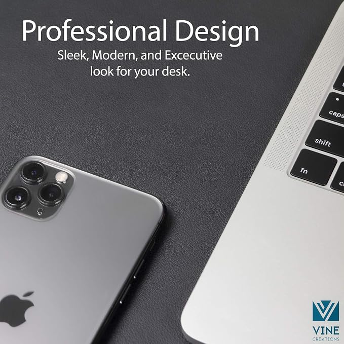 Vine Creations Leather Desk Mat 32" x 17", Desk Protector Mat, PU Leather Desk - Image 3