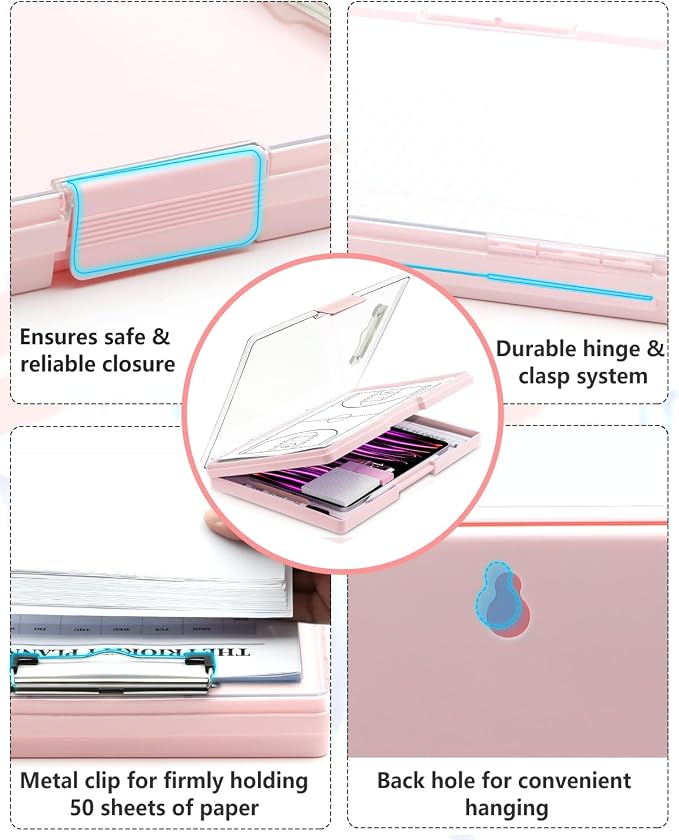 Clearview Clipboard with 2 Storage, Dry Erase 8.5x11 Heavy Duty ClipBoards - Image 6