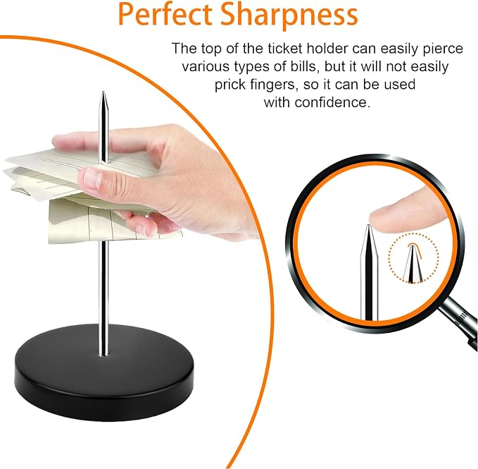 8 PCS Desk Receipt Holder Stainless Steel Receipt Spike 5.5 Inch Check Spindle - Image 2