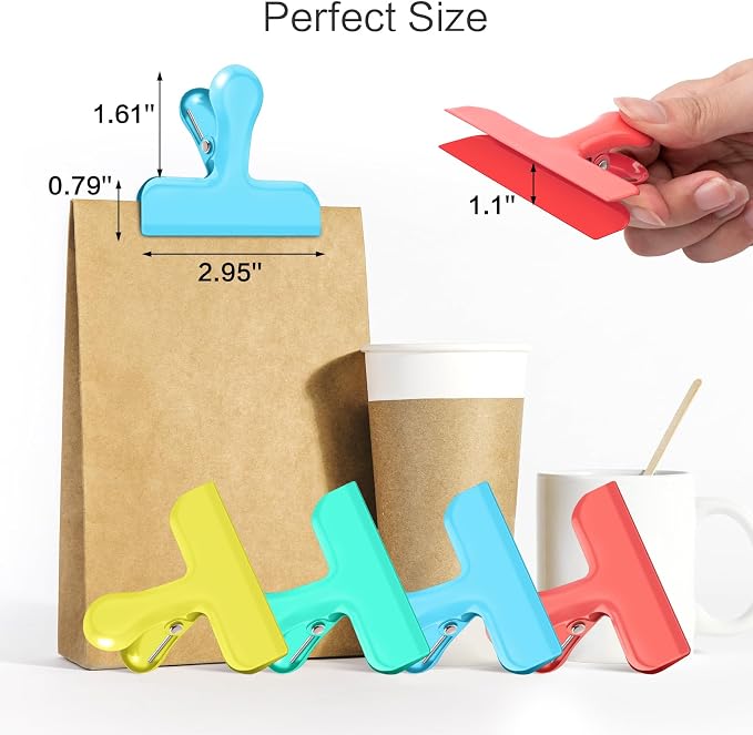 Chip Bag Clips, 12 Pack Heavy Duty Chip Clips & Food Clip, Air Tight Seal Bag - Image 2