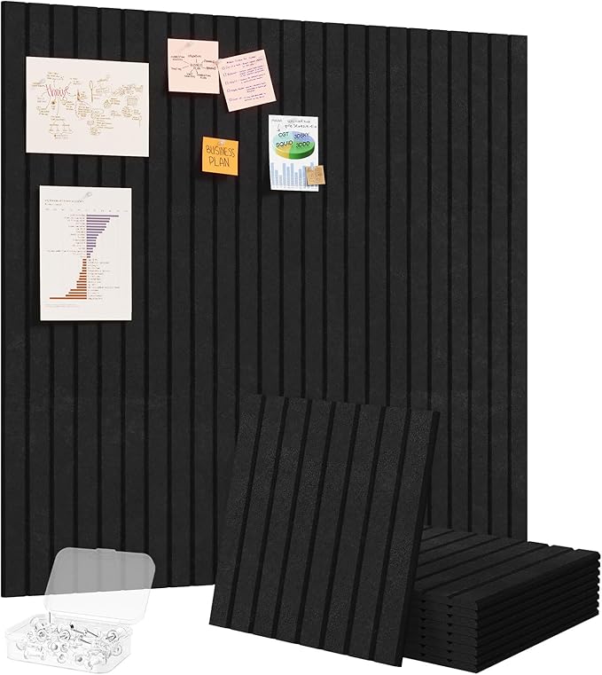 Lifewit Felt Slatted Bulletin Board, 9 Pack Self-Adhesive Panel, Cork Board by Lifewit