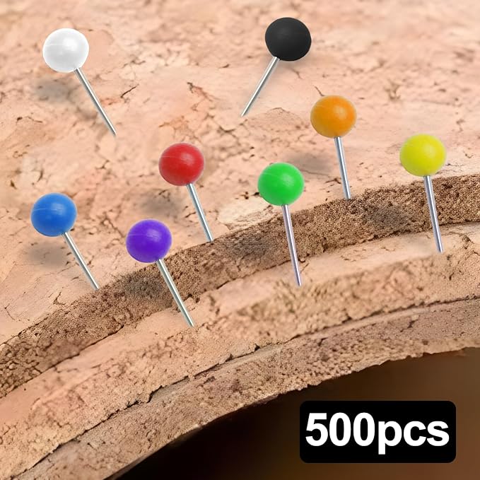 500Pcs Red Map Pins, 1/8 Inch Map Tacks, Round Ball Head Map Push Pins - Image 5