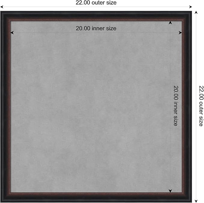 Amanti Art Black Framed Magnetic Board 22x22 Medium Vision Board - Image 4