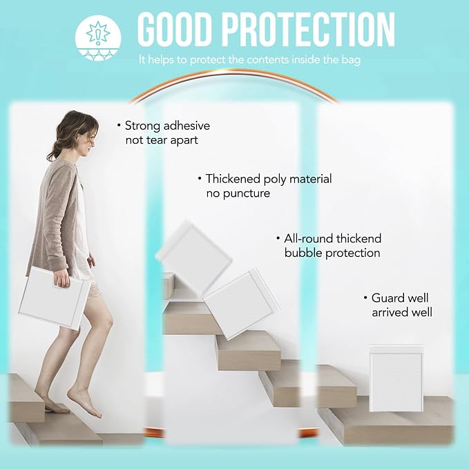 Fuxury Bubble Mailers 12x15" White Padded Envelopes 25 Pack large bubble mailer - Image 8