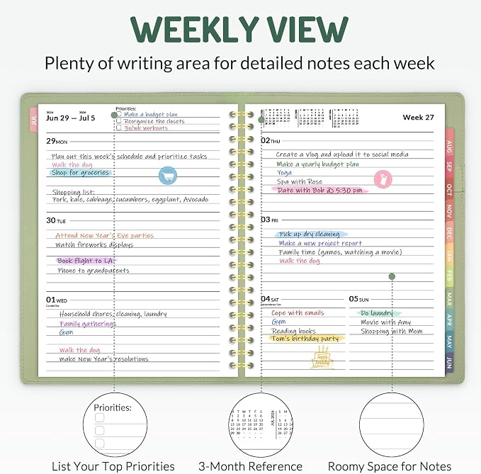 Forvencer Planner 2026-2027, Academic Planner Weekly & Monthly, Vegan Leather - Image 3