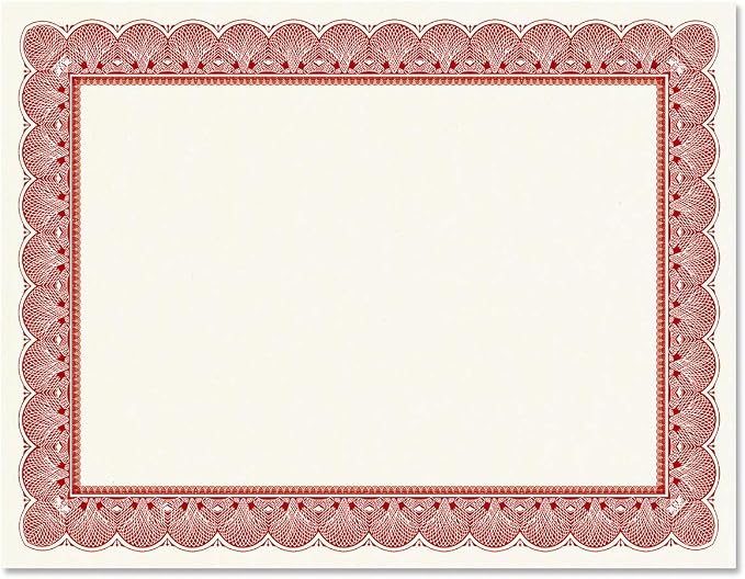 Elite Red & White Parchment Certificate Papers - Image 2