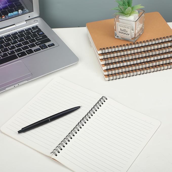 miikoul 150 Packs A5 Spiral Notebooks, 8.3"×5.5", 60 Sheets/120 Pages, Hardcover Lined Journal Notepad Travel Notebooks for Office and Back to School Supplies-DeskLoop Office